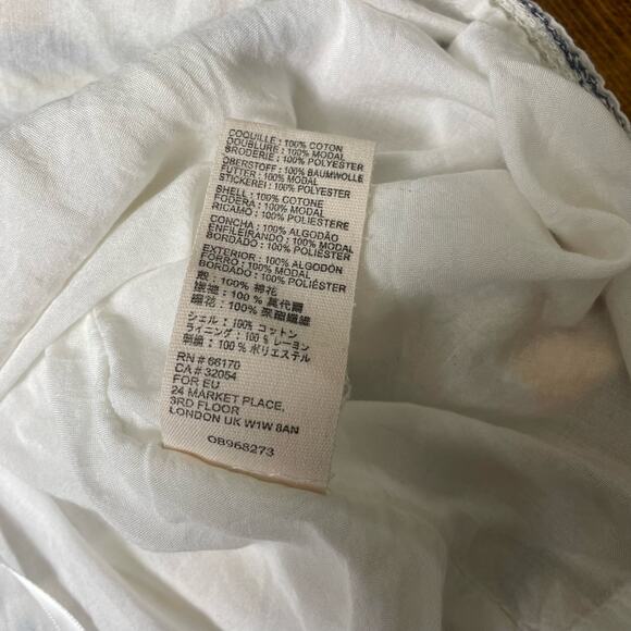 Free People Bali Baby Ivory One Shoulder Embroidered Top Size XS - Picture 6 of 7